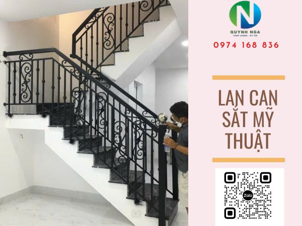 Lan can cầu thang sắt mỹ thuật